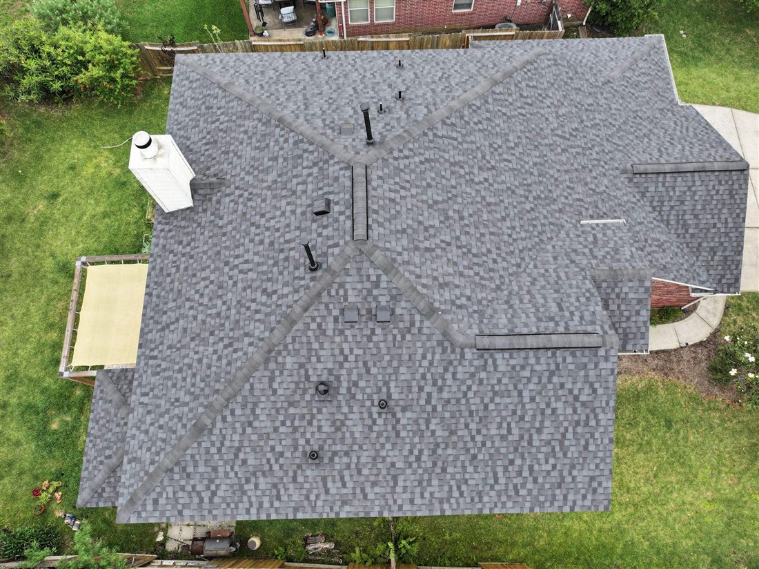 Completed roof replacement on Fountainbrook Park Ln, Spring, TX