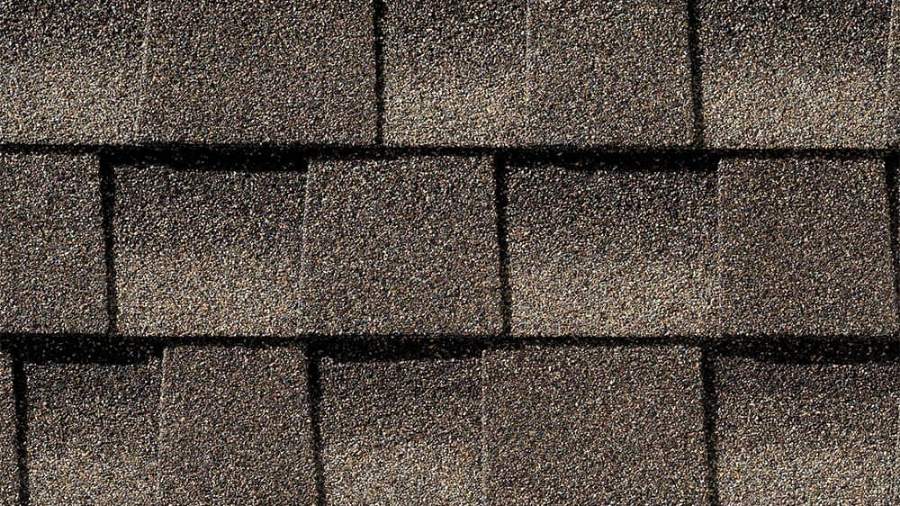 GAF Timberline HDZ Mission Brown shingle close-up showing the granule blend